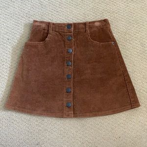 Brandy Melville Brown Corduroy Skirt